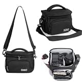 Cwatcun Small Camera Sling Bag Crossbody Camera Shoulder Case, Waterproof Travel Photography Camera Messenger Bag for Canon, Nikon, Sony, Fuji DSLR/SLR/Mirrorless Cameras, Lens and Accessories
