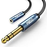 MillSO 1/4 to 3.5mm Headphone Adapter 16 ft TRS 6.35mm 1/4 Male to 3.5mm 1/8 Female Stereo Jack Audio Adapter for Amplifiers, Guitar Amp, Keyboard Piano, Home Theater, Headphones