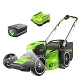Greenworks 80V 21" Cordless Push Lawn Mower – Brushless Motor, LED Lights, 4.0Ah Battery & Rapid Charger (75+ Compatible Tools)