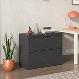 Lockable Lateral Steel File Cabinet, Heavy-Duty Wide Filing Cabinet, for Home and Commercial Office, Fits Legal, Letter, A4, F4 Hanging Folders
