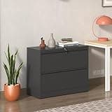 Lockable Lateral Steel File Cabinet, Heavy-Duty Wide Filing Cabinet, for Home and Commercial Office, Fits Legal, Letter, A4, F4 Hanging Folders