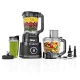 Ninja Kitchen System | Food Processor & Blender with BlendSense Technology | 8-Cup Bowl & 24-oz. To-Go Cup | For Smoothies, Cookie Dough, Salsa & More | 1800-Peak-Watt | Black | TB401