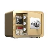 Fireproof Safe Box, Fire-Resistant Steel Security Vault with Mechanical Code Lock, Large Capacity, Anti-Theft Protection for Valuables, Jewelry & Documents, Ideal for Home Use(15"x11.8"x11.8") yellow