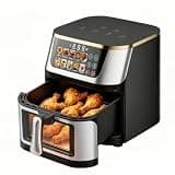 10l Air Fryer,Large Air Fryer Oven with Viewing Window, 10 Digital Preset,80-200°c & 0-60min Timer, Dishwasher-Safe,1400w