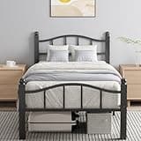 Blbeed Metal Twin Bed Frames, Noise-Free Design & Underbed Storage Heavy Duty Bed Frames with Headboard No Box Spring Needed/Tool-Free Assembly