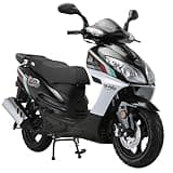 X-PRO Fiji 200 168.9cc Gas Moped, Automatic Street for Adults with 13" Aluminum Wheels, Electric/Kick Start, Front Disc Brake, Underseat Storage, DOT Tires (Black)