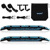 SOARIFY Universal Car Soft Roof Rack,Roof Pads Luggage Carrier for Kayak, Surfboard SUP, Canoe Include Storage Bag, 2 Quick Loop Strap, 2 Tie Down Rope, and 2 Heavy Duty Tie Down Straps