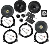 KICKER Speakers 6.5 inch for Infiniti FX/EX Series 2003-2013 Upgrade Kit - 2 Pairs of CS Series with Adapters and Harness, Car Audio Front & Rear Door Speaker CSS65, 46CSS654 & CSC65, 46CSC654