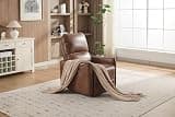 GOWE Brown Color AIR Leather Electric Recliner Chair with Rocker and Swivel