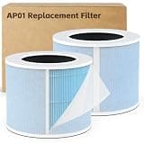 2-pack AP01 Filter Replacement, Compatible with Momcozy AP01 Nursery Air Purifier, 4-in-1 Safe HEPA & Activated Carbon Air Filters