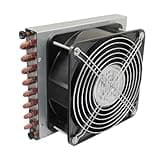 Small shell condenser radiator refrigerator water-cooled aluminum fin and copper tube heat exchanger with fan173*132 * 38MM+120MM