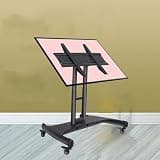 LBAawxe Height Adjustable Mobile TV Mount Stand - Mobile TV Cart on Wheels - Heavy Duty TV Cart Stand, Low Height Monitor Cart