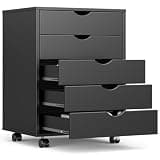 OLIXIS 5 Drawer File Cabinet on Wheels, Printer Stand