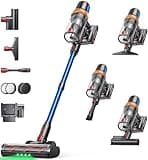 Cordless Vacuum Cleaner, 650W 55KPA 70Mins Vacuum Cleaners for Home, Upgraded Stick Vacuum with Mattress Cleaning Tool, Wall Mount Charging, Auto Mode, Self-Standing Vacuum for Pet Hair/Floors/Carpets