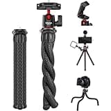 ULANZI Camera Tripod, Mini Flexible Stand w Hidden Phone Holder w Cold Shoe Mount, 1/4'' Screw f Magic Arm, Universal f iPhone 17 16 15 14 Pro Max XS Max Canon Nikon Sony DJ Pocket 4/3 Cameras