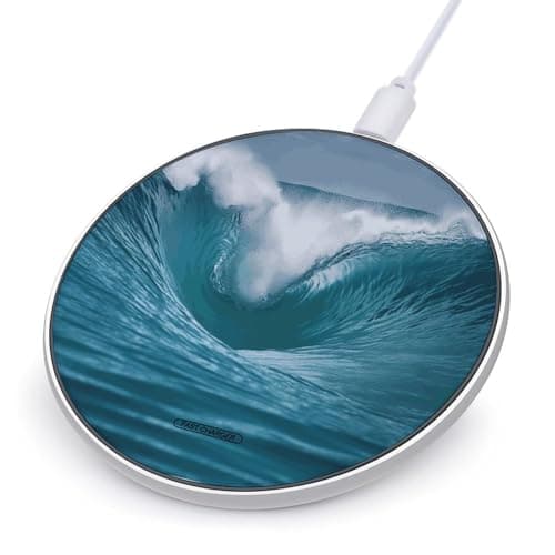 Ocean Wave Wireless Charger 10W Fast Charging Pad Anti-Slip Qi Certified Wireless Charging Pad Charging Station Portable Phone Charger for All Wireless Charging Smartphone