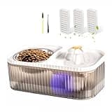 Marchul Cat Water Fountain and Stainless Steel Food Bowl, 100oz/3L Super Quiet Automatic Pet Water Dispenser with Smart Pump and 3 Replacement Filters for Cats and Small Dogs, White