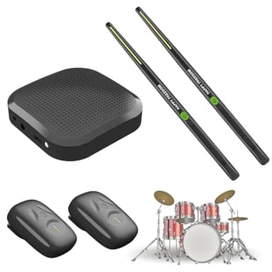 Virtual Electronic Drum Set, Air Drum Sticks Set, Air Drum with Drumsticks, Pedals, Bluetooth and 8 Sounds, Electronic Drum Set for Adults, Kids, Gift(Black)