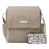 Petunia Pickle Bottom Boxy Diaper Bag Backpack, Easy to Clean, Two Ways to Carry, Stylish & Spacious for On-The-Go Parents (Grey Matte Leatherette)