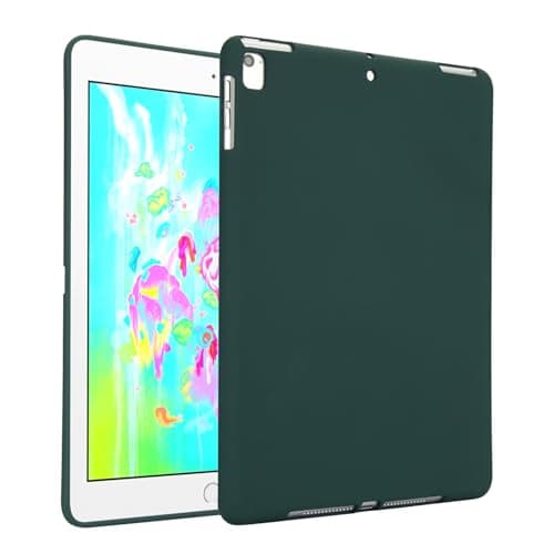 Compatible with iPad 5th/6th Generation (9.7-inch, 2017/2018) Case,Slim and Light,TPU Rubber Soft Skin Silicone Protective Cover Shockproof Tablet Cover for Air 2/AIR 1(Dark Green)
