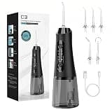 Professional Cordless Water Flosser for Teeth - 50-Day Battery Life & High Pressure Oral Irrigator, 320ML Detachable Tank, 4 Modes & 5 Jet Tips, IPX7 Waterproof Dental Pick, Braces, Travel