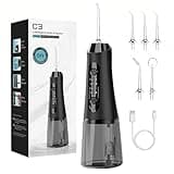 Professional Cordless Water Flosser for Teeth - 50-Day Battery Life & High Pressure Oral Irrigator, 320ML Detachable Tank, 4 Modes & 5 Jet Tips, IPX7 Waterproof Dental Pick, Braces, Travel
