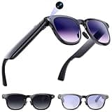AI Smart Glasses with Camera, 8MP Camera Glasses for Life Vlog Travel Work, 4K Video Recording Sunglasses for Women Men, Real-Time Translation, Voice Assistant, Hands-Free Calls,Open-Ear Audio, 3 Lens