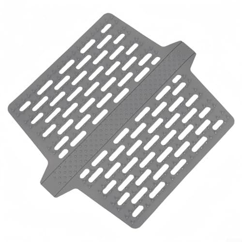 AureateLiving Silicone Sink Mat, Kitchen Sink Protector Divider Mat, Silicone Saddle Cover with Grip Texture, No Stains, Odor-Free Scratch-Proof Quick Draining Design for Double Sink, 12.7x10.7inch