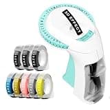 EazeID Embossing Label Maker with 8Rolls Color 3D 9mm 3/8 Inch Embossing Label Tapes, Retro Embossed Label Maker Vintage, Handheld Old School Embosser for School Kids Items Home Office Scrapbooking
