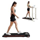 GOYOUTH Portable 3-Level Incline Adjustable Treadmill, Mini Walking Pad with Remote Control, Compact Treadmill for Home & Office, LED Display, 12 HIIT Programs, Installation-Free, 265 lbs Capacity
