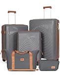 CONCEPTEN Luggage Sets 5 Piece,Lightweight,Impact-Resistant,Wear-Resistant Suitcases with Wheels, Hardshell Suitcase Set with Spinner Wheels, PP Carry on Luggage Set with TSA Lock, Travel Luggage