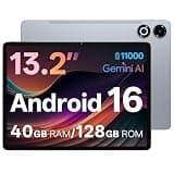 13 Inch Android 16 Tablet, 40GB+128GB+2TB Expand, 1600*2240 90Hz 𝟐𝐊 IPS Display, 11000mAh Battery+ 20W Fast Charging, 2.2GHz Octa-Core Processor, Wi-Fi & BT5.0, GPS, Large Screen Tablet with Case