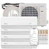 Senville 36000 BTU Quad Zone Mini Split Air Conditioner Heat Pump, 3 Ton, 4 Zone, Works with Alexa, White