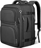 Fxcelets Travel Backpack, Expandable Carry on Backpack for Men, TSA 17.3 inch Laptop Bag Flight Approved, Lightweight Business Luggage Bag, Travel Gifts for Men Women, Black