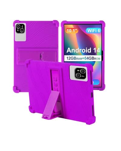 for ATMPC T10 Tablets Case 10 inch,BOVUGAC Soft Silicone Adjustable Stand Shockproof Kids Friendly for ATMPC T10 Tablets(Purple)