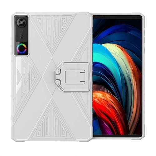 TPU Protective Case for Y700 5th Gen 2026, Shockproof Stand Cover with Kickstand, Lightweight Protective Shell for Y700 Fifth Generation – Black/White (White)