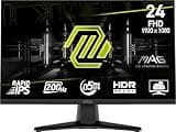 msi MAG 242F 24-inch 1920 x 1080 (FHD) Gaming Monitor, 200Hz, FreeSync Premium, HDMI, DisplayPort, VESA Mountable, Tilt, Height Adjustable, Speaker, 0.5ms, Black