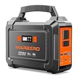MARBERO Portable Power Station 100W Camping Solar Generator 162.8Wh Power Bank with AC Outlet 110V with Multi-Output LED Flashlights for CPAP Home Camping Hurricane Emergency