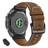 VELEYOK 26mm Genuine Leather Watch Band Compatible With Garmin Tactix 8 7/Fenix 8 Pro 51mm AMOLED/7X Pro/7X/6X Pro/6X/5X Plus/5X/3 HR/3,Quick fit Strap for Quatix 8/epix Pro 51MM/Enduro 3 2