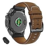 VELEYOK 26mm Genuine Leather Watch Band Compatible With Garmin Tactix 8 7/Fenix 8 Pro 51mm AMOLED/7X Pro/7X/6X Pro/6X/5X Plus/5X/3 HR/3,Quick fit Strap for Quatix 8/epix Pro 51MM/Enduro 3 2