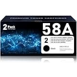 MANDBOY 58A Toner Cartridge Black 2 Pack (with Chip), CF258A Compatible with HP Laser Jet 58A Black Toner Cartridge for M404n M404dn M404dw MFP M428fdw M428fdn M428dw M406dn M430f Printers