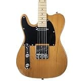 Sawtooth ET Alder Series Electric Guitar, Butterscotch with Black Pickguard (Left)