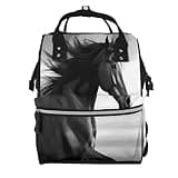 Pioyoku Running Horse Print Diaper Bag Backpack -Multifunction Travel Baby Diaper Bag,Baby Bags For Girls Boys