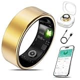 Milavan Smart Health Ring Fitness Tracker for Men Women, Sleep, Stress & Activity Monitoring, IP68 Waterproof, Long Lasting Battery, No Subscription Fees, Compatible with iOS & Android, Gold 8