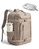 BAGSMART 40L Travel Backpack for Women & Men Fits 17-Inch Laptop, Airline Approved Carry On Backpack with Wet Pocket & Shoe Pouch, Water-Resistant Personal Item Travel Bag, Camel