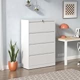 uiqopnu 4-Drawer Lateral File Cabinet Locking Steel Vertical Storage for Home Office Legal