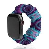 CFZZNYESQF Wrist Strap Compatible with iWatch Series 1-6, Comfortable Stretch Color Tie Dye Scrunchie Wristband, Sport Band for Work Travel