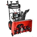 PowerSmart Gas Snow Blower, 24-Inch Self-Propelled 208cc B&S Engine, 120V Electric Start, 13-Inch Snow Tires, Handle Warmer, 2-Stage Snow Blowers with LED Lights