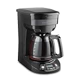 Hamilton Beach 12 Cup Programmable Drip Coffee Maker Machine, Regular & Bold Brew Options, Auto Pause and Pour, Glass Carafe, Black Stainless (46293J)
