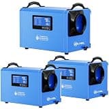 SILVEL 145 Pints Crawl Space Dehumidifier with Drain Hose, Portable Commercial Dehumidifier for Basement and Whole Home, Smart Automatic Defrost, Memory Start, Up to 6000 Sq.Ft, Blue,3PC